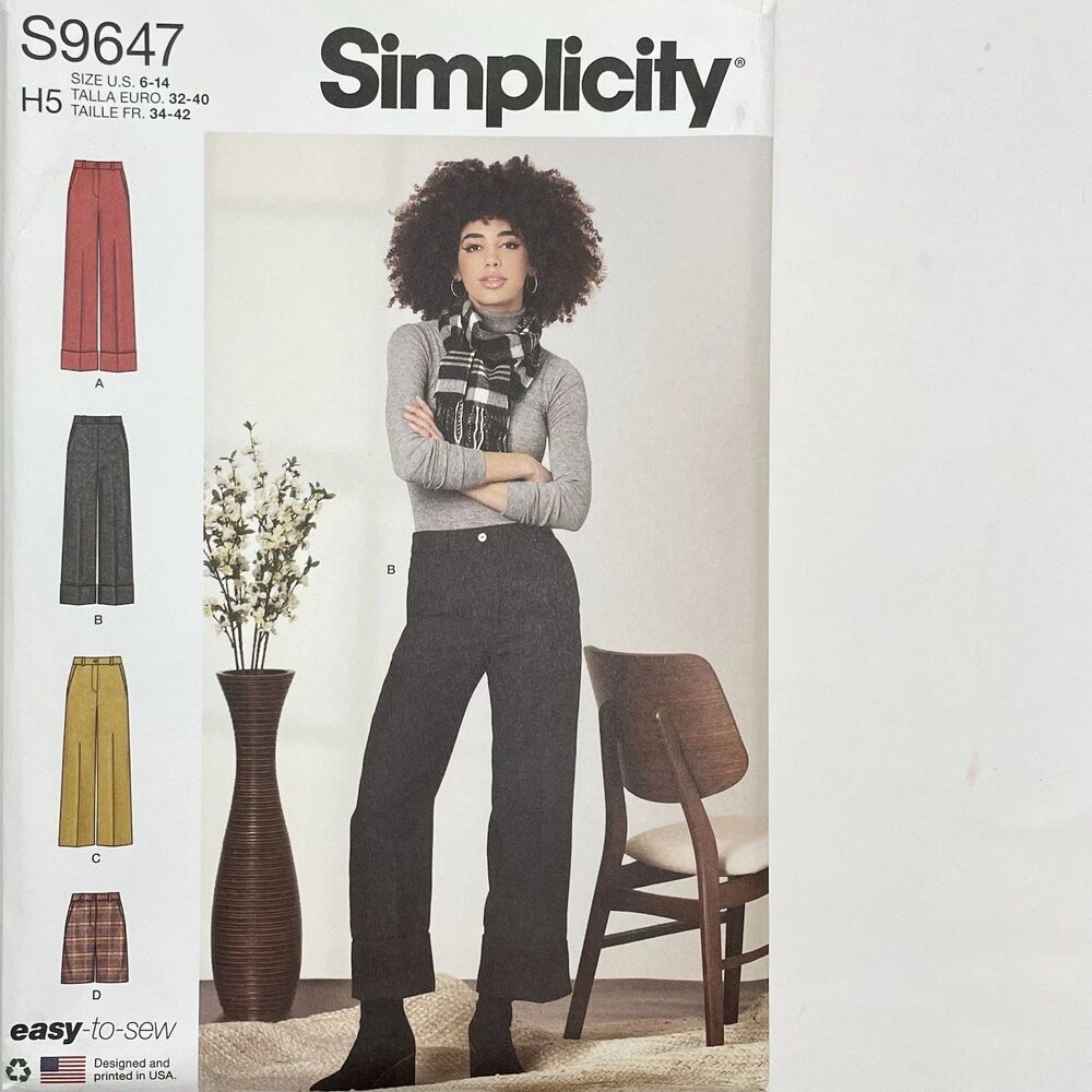 Pattern Misses Sz H5 6-14 Pant Shorts Wide Leg Cuffed Simplicity S9647 New/Uncut